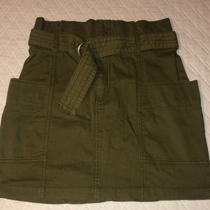 Olive Green Cargo Skirt